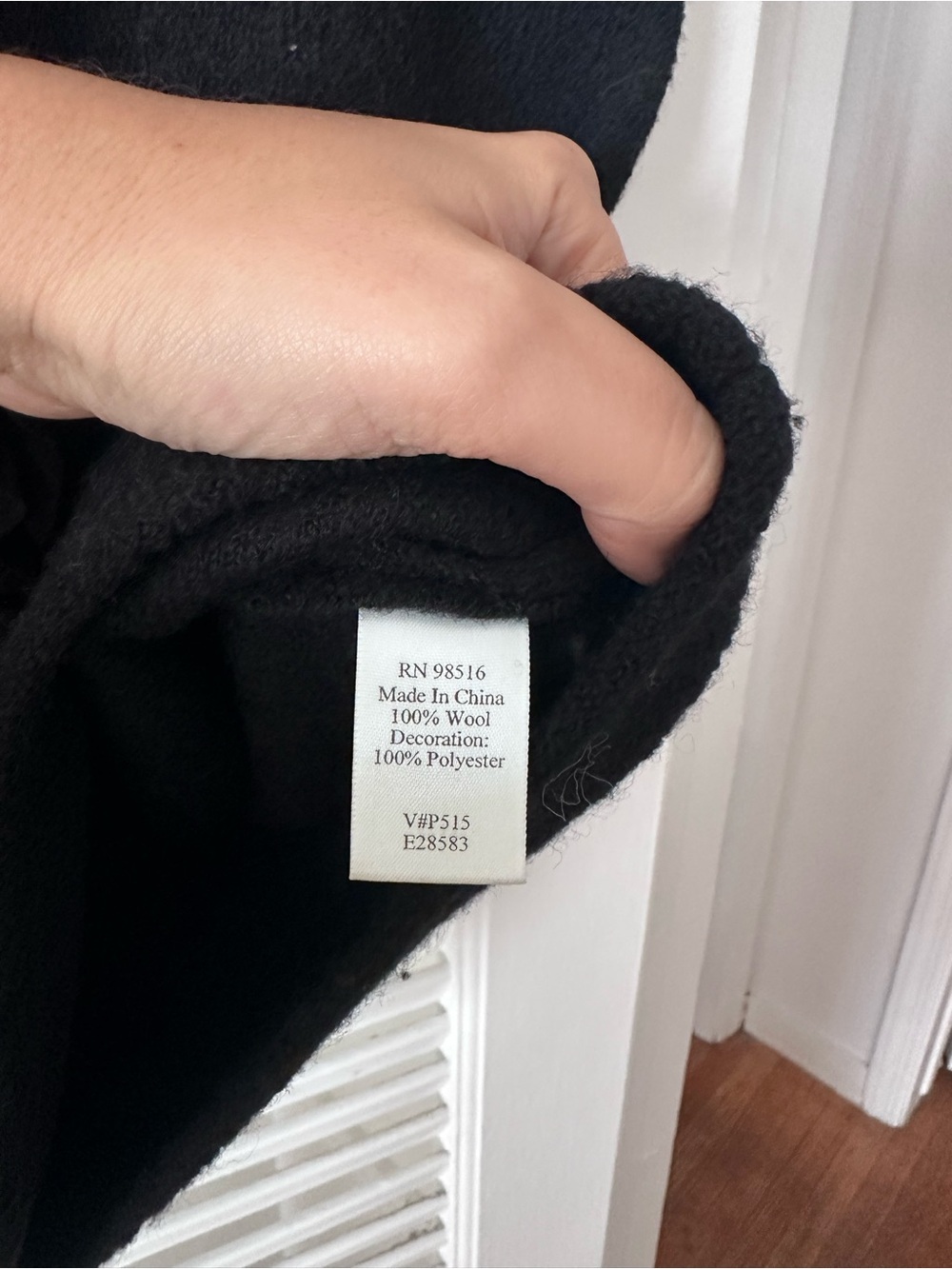 Coldwater Creek 100% Wool Ruffle-Trim Vest - Black - Size 2X, fits like L - Picture 3 of 5